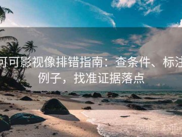 可可影视像排错指南：查条件、标注例子，找准证据落点