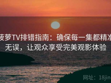 菠萝TV排错指南：确保每一集都精准无误，让观众享受完美观影体验