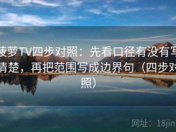 菠萝TV四步对照：先看口径有没有写清楚，再把范围写成边界句（四步对照）