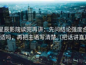 星辰影院读完再讲：先问结论强度合适吗，再把主语写清楚（把话讲直）