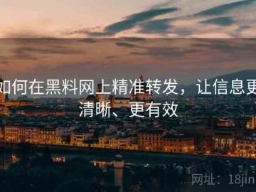 如何在黑料网上精准转发，让信息更清晰、更有效