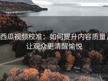 西瓜视频校准：如何提升内容质量，让观众更清醒愉悦