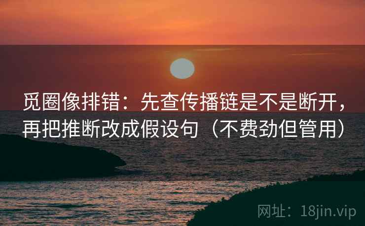觅圈像排错：先查传播链是不是断开，再把推断改成假设句（不费劲但管用）