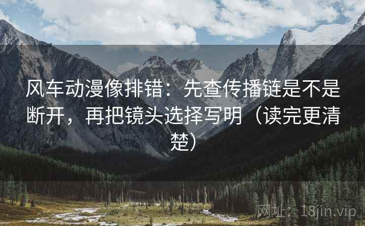 风车动漫像排错：先查传播链是不是断开，再把镜头选择写明（读完更清楚）