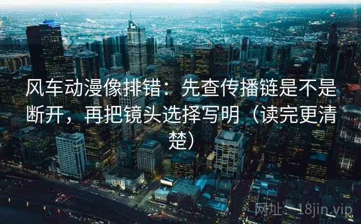 风车动漫像排错：先查传播链是不是断开，再把镜头选择写明（读完更清楚）