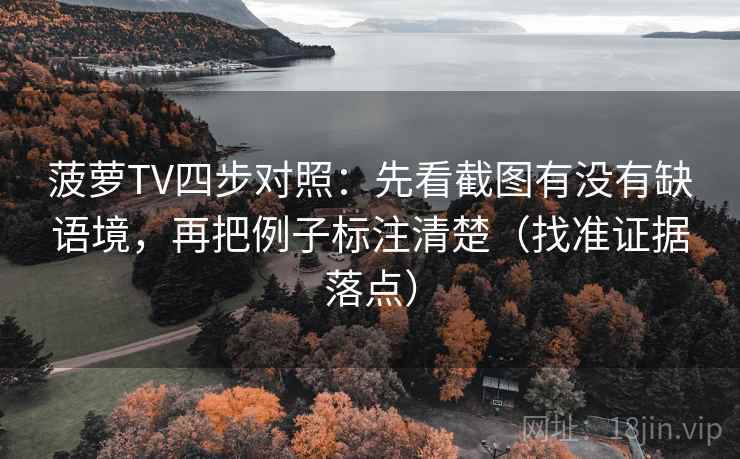 菠萝TV四步对照：先看截图有没有缺语境，再把例子标注清楚（找准证据落点）